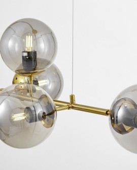 LAMPA WISZĄCA SUFITOWA NOWOCZESNA ZŁOTO SZCZOTKOWANE CEREDO W6 LUMINA DECO