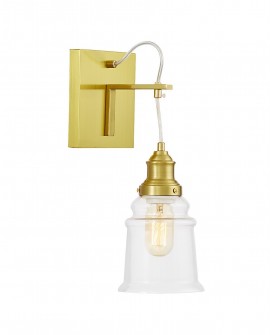 KINKIET LAMPA ŚCIENNA NOWOCZESNA LOFT ZŁOTO SZCZOTKOWANE MOLETTI W1 LUMINA DECO