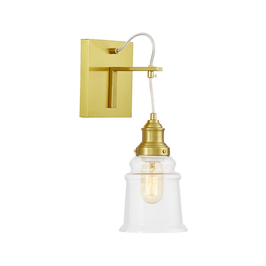 KINKIET LAMPA ŚCIENNA NOWOCZESNA LOFT ZŁOTO SZCZOTKOWANE MOLETTI W1 LUMINA DECO