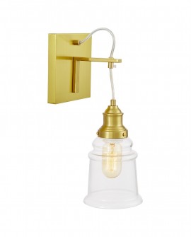 KINKIET LAMPA ŚCIENNA NOWOCZESNA LOFT ZŁOTO SZCZOTKOWANE MOLETTI W1 LUMINA DECO