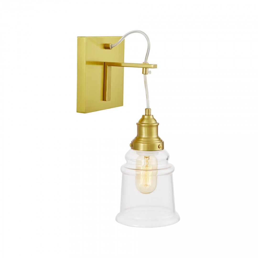 KINKIET LAMPA ŚCIENNA NOWOCZESNA LOFT ZŁOTO SZCZOTKOWANE MOLETTI W1 LUMINA DECO