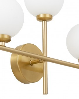 KINKIET LAMPA ŚCIENNA NOWOCZESNA ZŁOTO SZCZOTKOWANE BIAŁE KULE MARSIADA 3 TRIO LUMINA DECO
