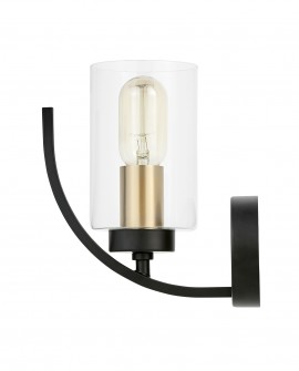 KINKIET LAMPA ŚCIENNA LOFT CZARNO-ZŁOTA SZCZOTKOWANA MONTEREY W1