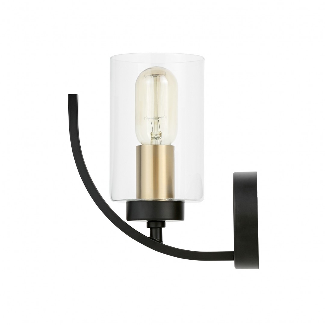 KINKIET LAMPA ŚCIENNA LOFT CZARNO-ZŁOTA SZCZOTKOWANA MONTEREY W1 LUMINA DECO