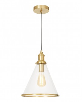 lampa wisząca nowoczesna złota szczotkowana feroli lumina deco – widok na całą lampę