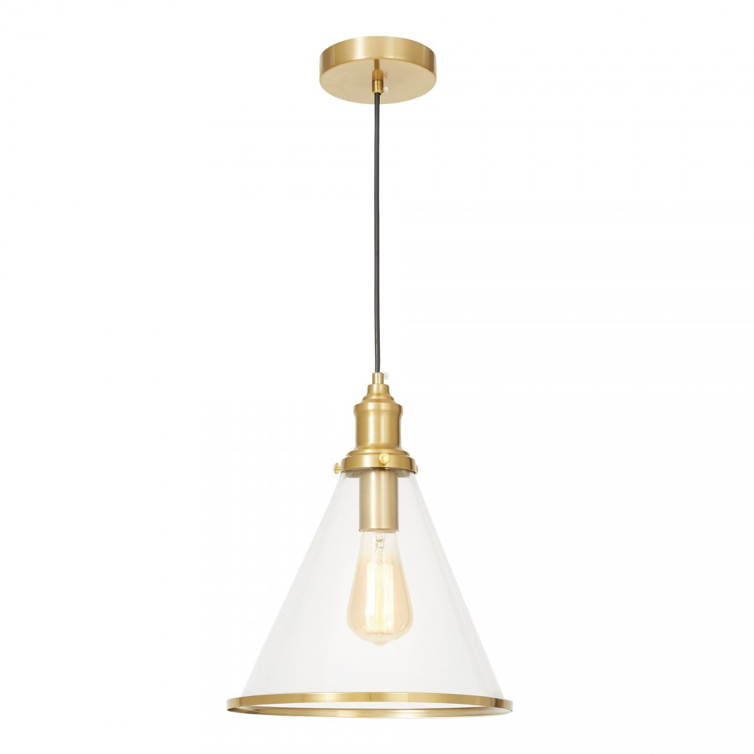 lampa wisząca nowoczesna złota szczotkowana feroli lumina deco – widok na całą lampę