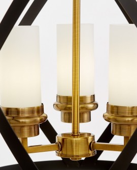 LAMPA WISZĄCA SUFITOWA LOFT CZARNO-ZŁOTA SZCZOTKOWANA ASTILA W3 LUMINA DECO