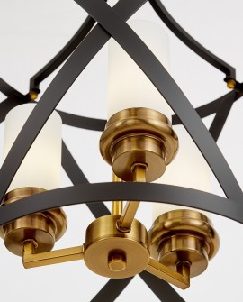 LAMPA WISZĄCA SUFITOWA LOFT CZARNO-ZŁOTA SZCZOTKOWANA ASTILA W3 LUMINA DECO