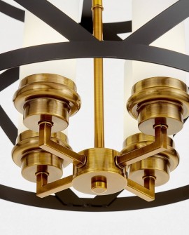 PLAFON LAMPA SUFITOWA LOFT CZARNO-ZŁOTA SZCZOTKOWANA ASTILA W4 LUMINA DECO