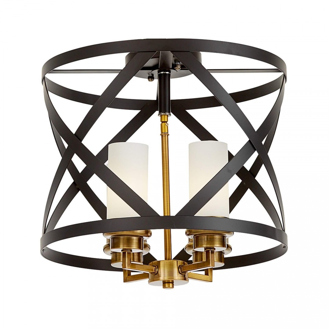 PLAFON LAMPA SUFITOWA LOFT CZARNO-ZŁOTA SZCZOTKOWANA ASTILA W4 LUMINA DECO