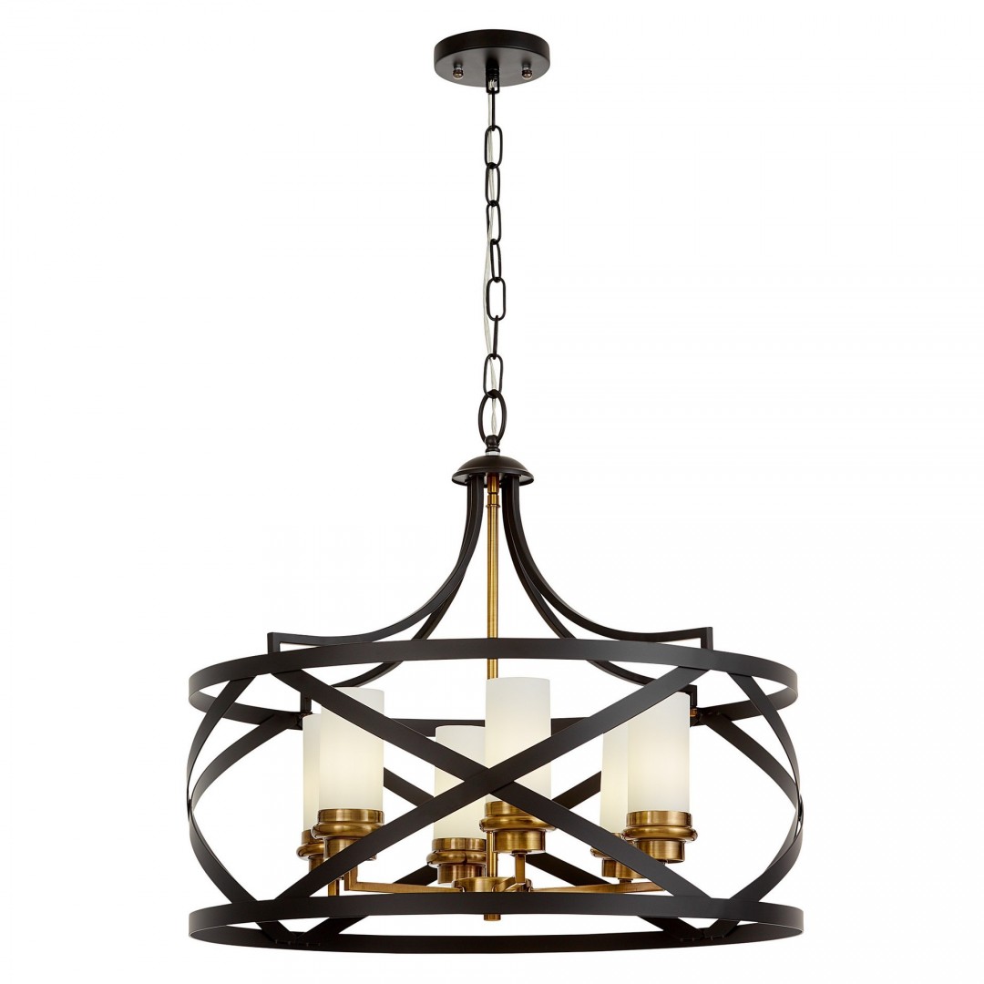 lampa wisząca loft czarno złota szczotkowana astila w6 lumina deco nowoczesny żyrandol