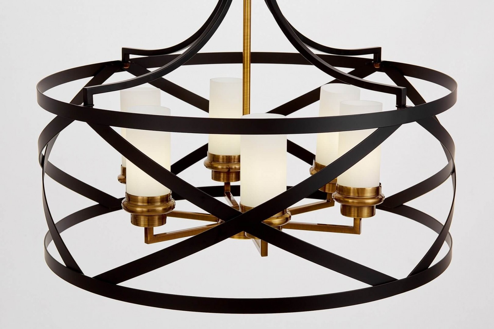 lampa wisząca loft czarno złota szczotkowana do salonu Astila efektowny żyrandol sufitowy model W6 z sześcioma punktami światła