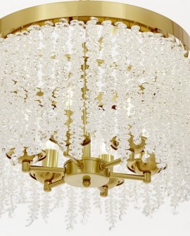 ŻYRANDOL LAMPA WISZĄCA NOWOCZESNA KRYSZTAŁOWA ZŁOTO SZCZOTKOWANE BALMENA D40 LUMINA DECO
