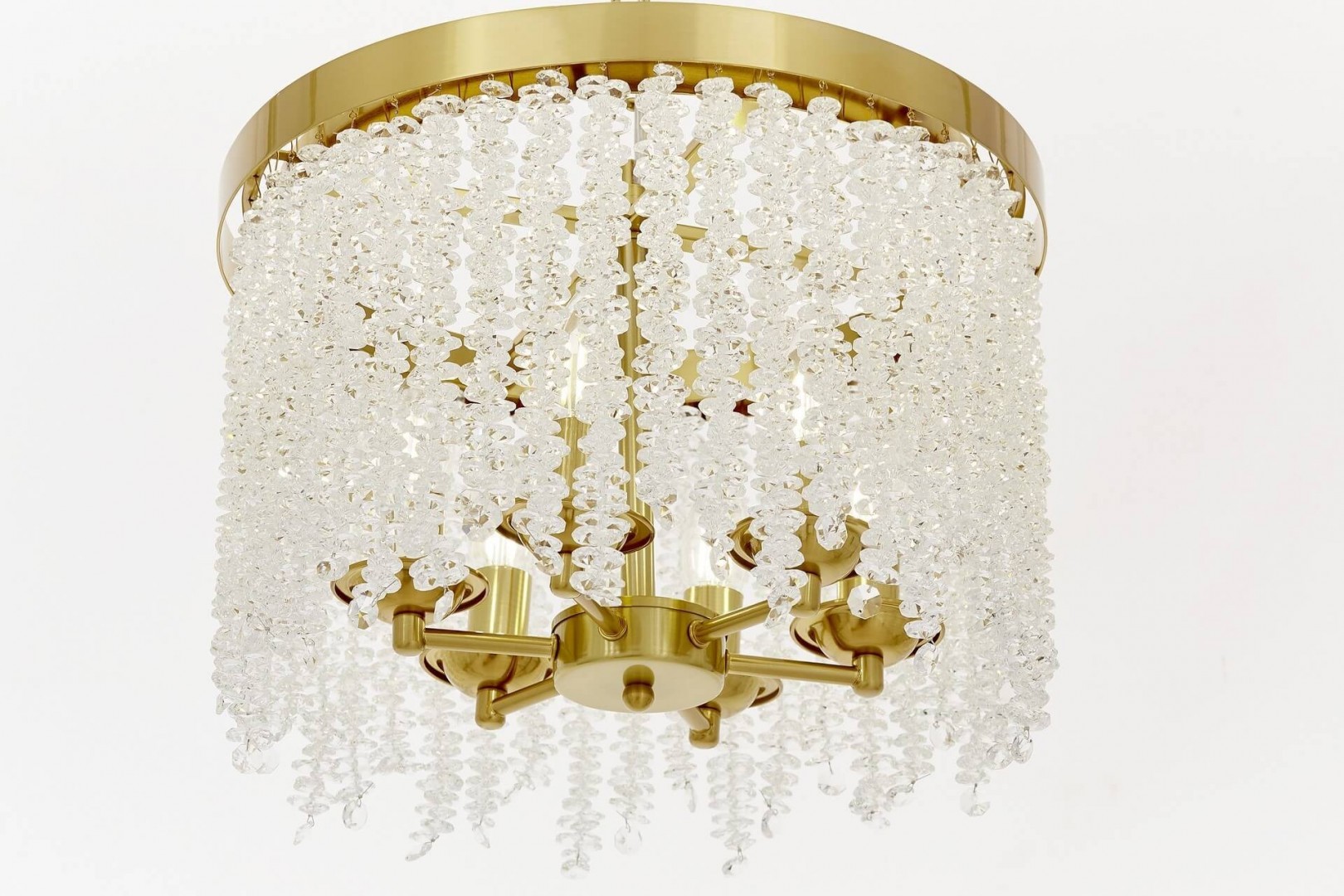 ŻYRANDOL LAMPA WISZĄCA NOWOCZESNA KRYSZTAŁOWA ZŁOTO SZCZOTKOWANE BALMENA D40 LUMINA DECO