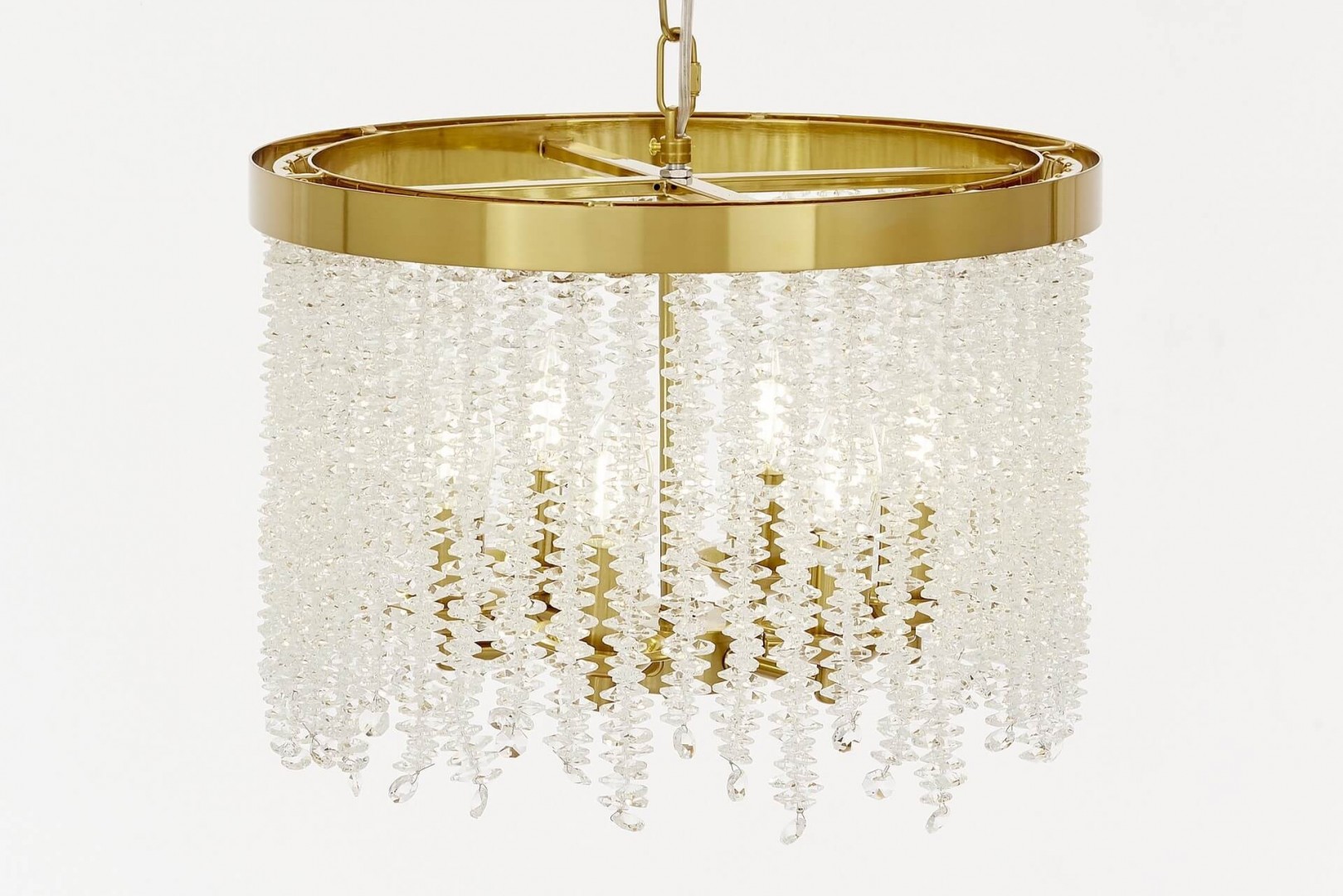 ŻYRANDOL LAMPA WISZĄCA NOWOCZESNA KRYSZTAŁOWA ZŁOTO SZCZOTKOWANE BALMENA D40 LUMINA DECO