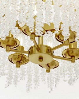 ŻYRANDOL LAMPA WISZĄCA NOWOCZESNA KRYSZTAŁOWA ZŁOTO SZCZOTKOWANE BALMENA D40 LUMINA DECO