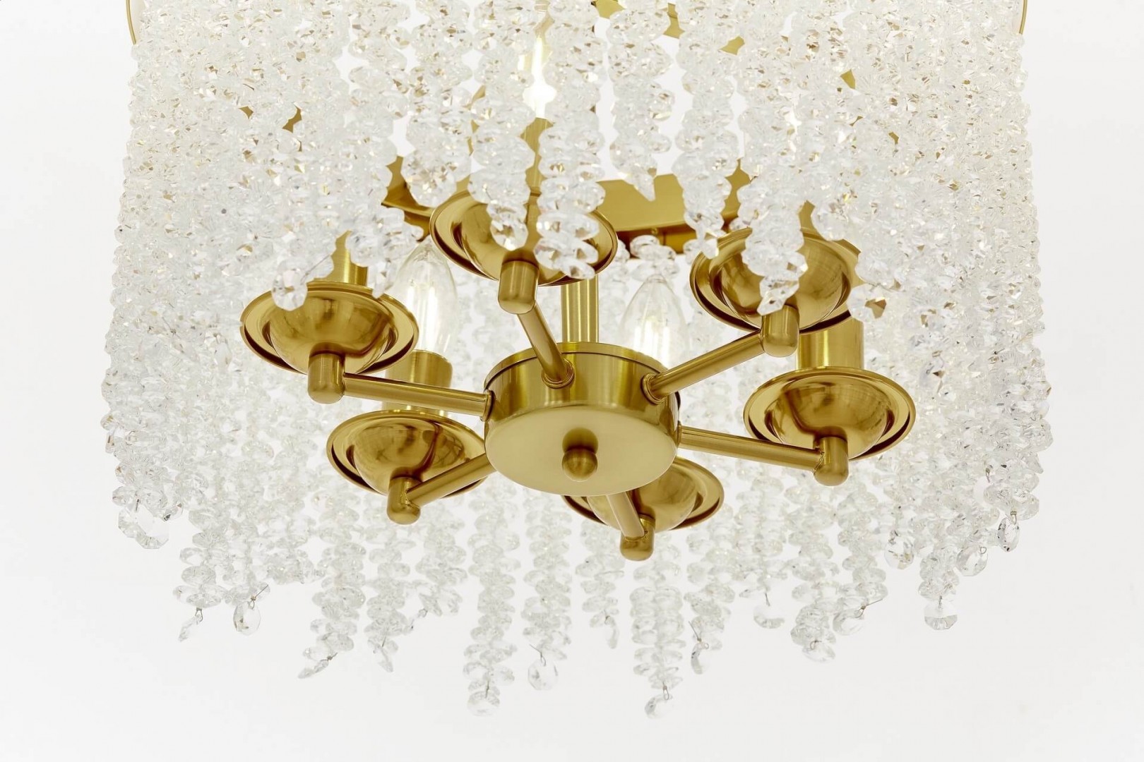 ŻYRANDOL LAMPA WISZĄCA NOWOCZESNA KRYSZTAŁOWA ZŁOTO SZCZOTKOWANE BALMENA D40 LUMINA DECO