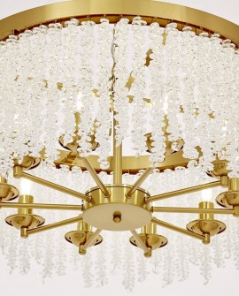 ŻYRANDOL LAMPA WISZĄCA NOWOCZESNA KRYSZTAŁOWA ZŁOTO SZCZOTKOWANE BALMENA D60 LUMINA DECO