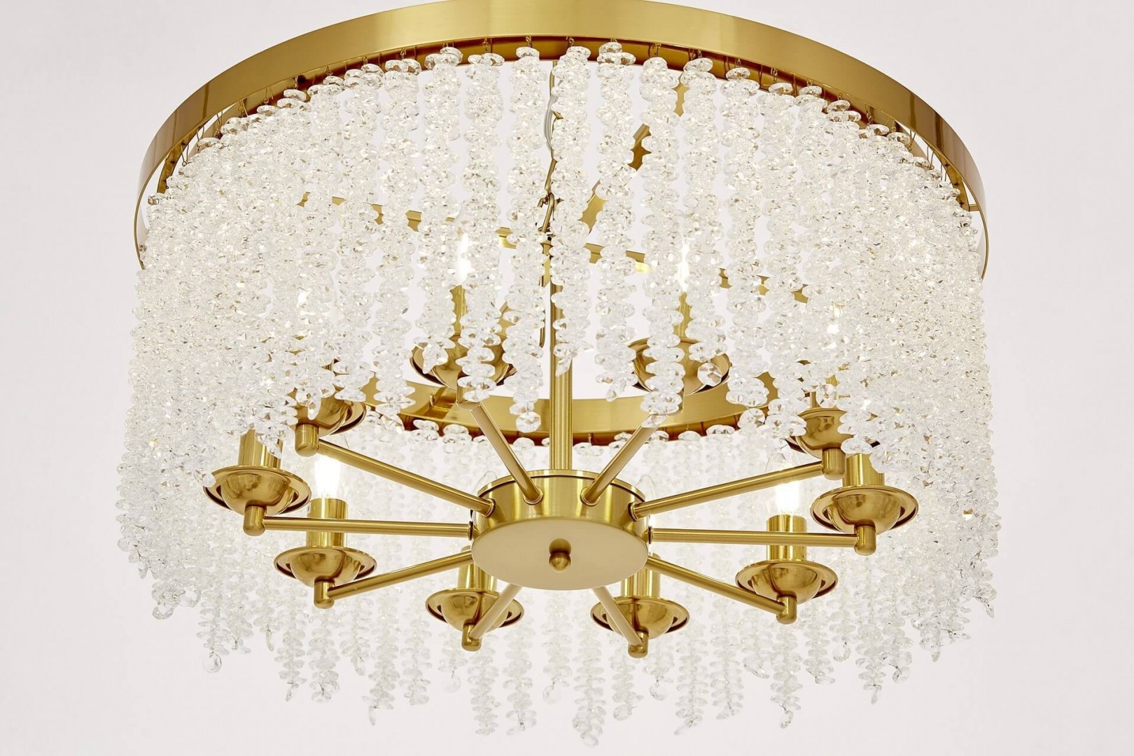 ŻYRANDOL LAMPA WISZĄCA NOWOCZESNA KRYSZTAŁOWA ZŁOTO SZCZOTKOWANE BALMENA D60 LUMINA DECO