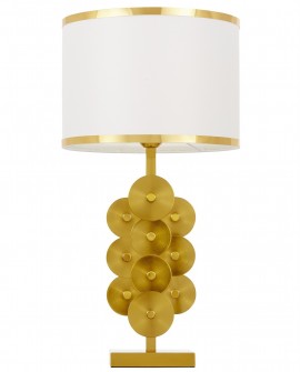 LAMPA STOŁOWA NOCNA GLAMOUR BIAŁO-ZŁOTA SZCZOTKOWANA SALERNO LUMINA DECO