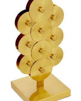 LAMPA STOŁOWA NOCNA GLAMOUR BIAŁO-ZŁOTA SZCZOTKOWANA SALERNO LUMINA DECO