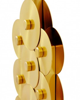 LAMPA STOŁOWA NOCNA GLAMOUR BIAŁO-ZŁOTA SZCZOTKOWANA SALERNO LUMINA DECO