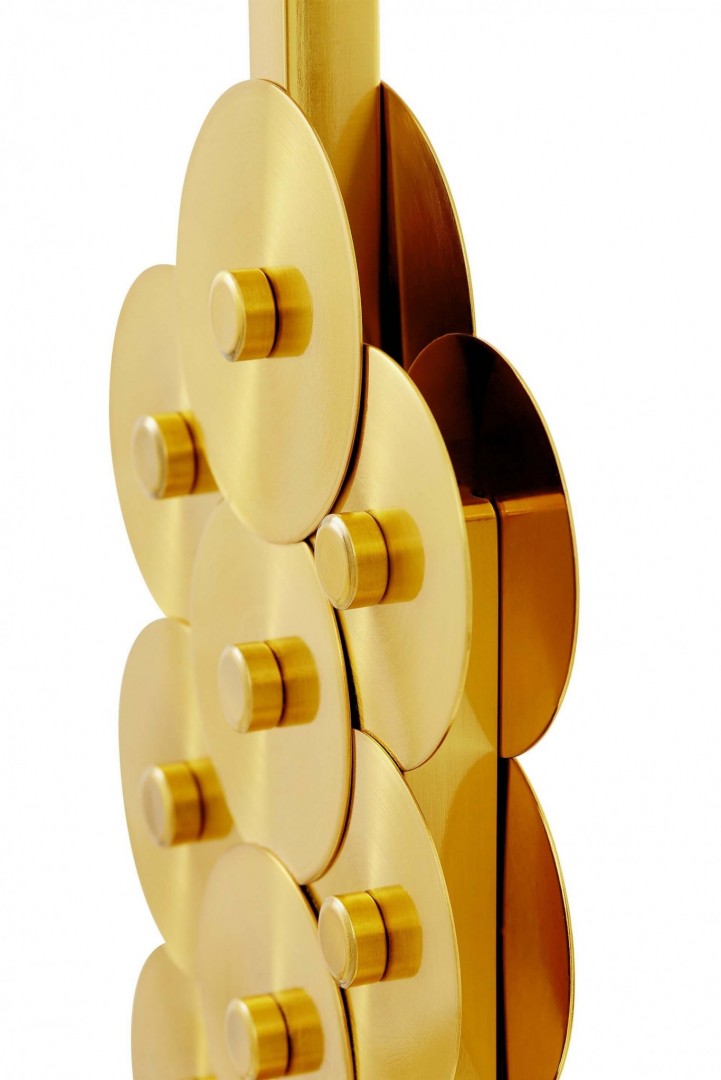 LAMPA STOŁOWA NOCNA GLAMOUR BIAŁO-ZŁOTA SZCZOTKOWANA SALERNO LUMINA DECO