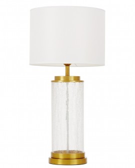 lampa stołowa nocna glamour biało złota szczotkowana positano lumina deco na białym tle