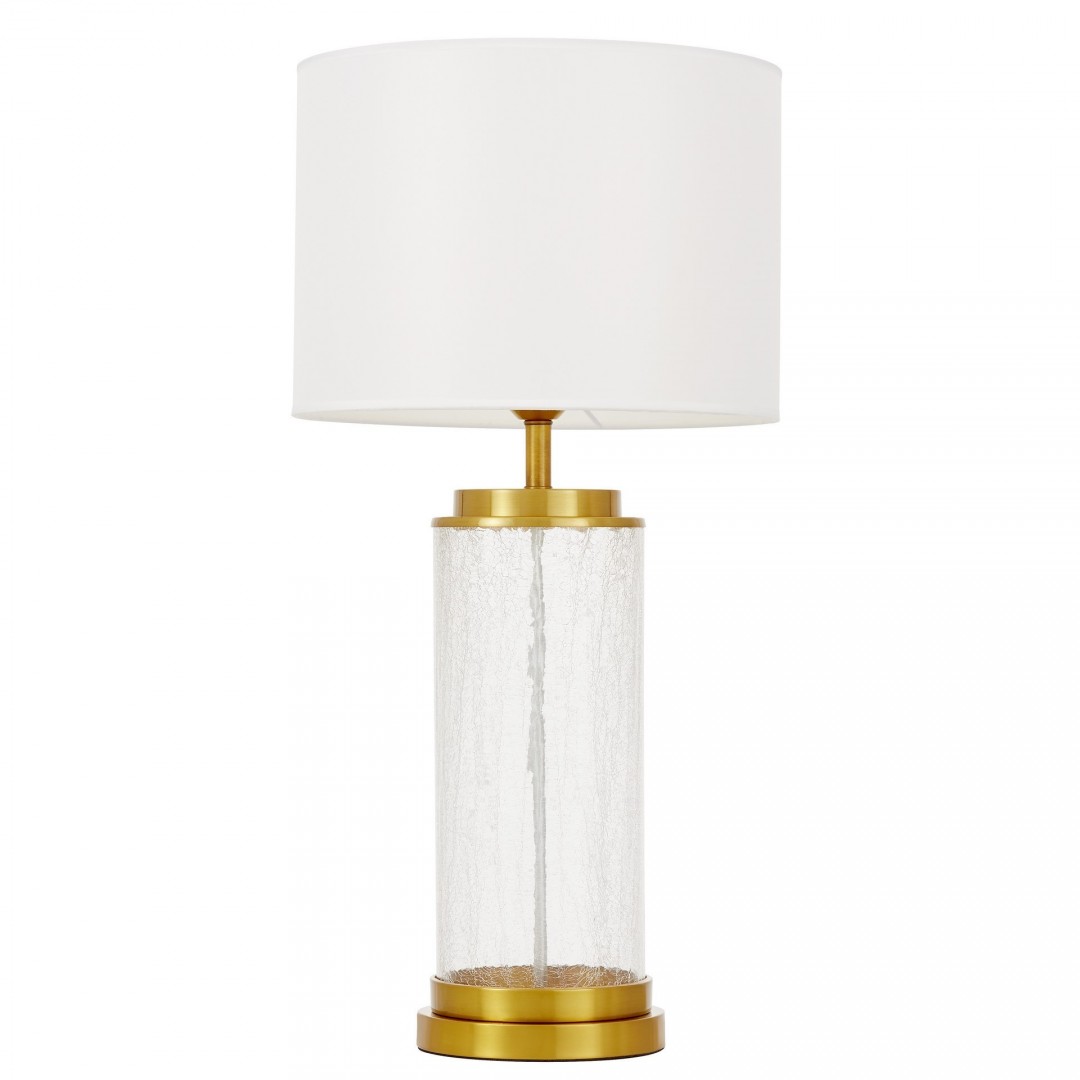lampa stołowa nocna glamour biało złota szczotkowana positano lumina deco na białym tle