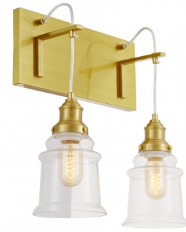KINKIET LAMPA ŚCIENNA NOWOCZESNA LOFT ZŁOTO SZCZOTKOWANE MOLETTI W2 LUMINA DECO