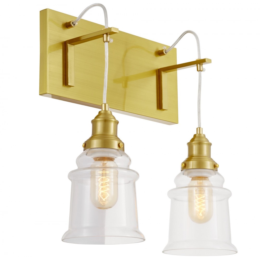 KINKIET LAMPA ŚCIENNA NOWOCZESNA LOFT ZŁOTO SZCZOTKOWANE MOLETTI W2 LUMINA DECO