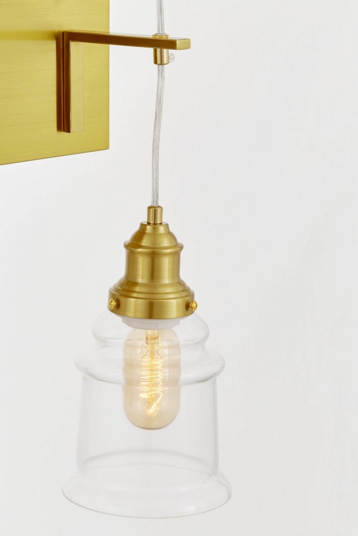 KINKIET LAMPA ŚCIENNA NOWOCZESNA LOFT ZŁOTO SZCZOTKOWANE MOLETTI W2 LUMINA DECO
