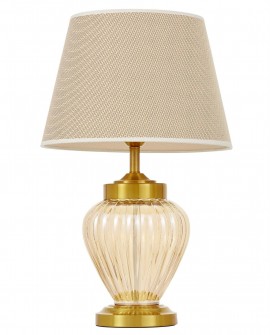 LAMPA STOŁOWA NOCNA KLASYCZNA ZŁOTO SZCZOTKOWANE MOLTENA LUMINA DECO