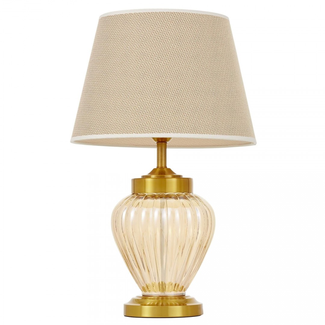 LAMPA STOŁOWA NOCNA KLASYCZNA ZŁOTO SZCZOTKOWANE MOLTENA LUMINA DECO