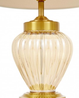 LAMPA STOŁOWA NOCNA KLASYCZNA ZŁOTO SZCZOTKOWANE MOLTENA LUMINA DECO