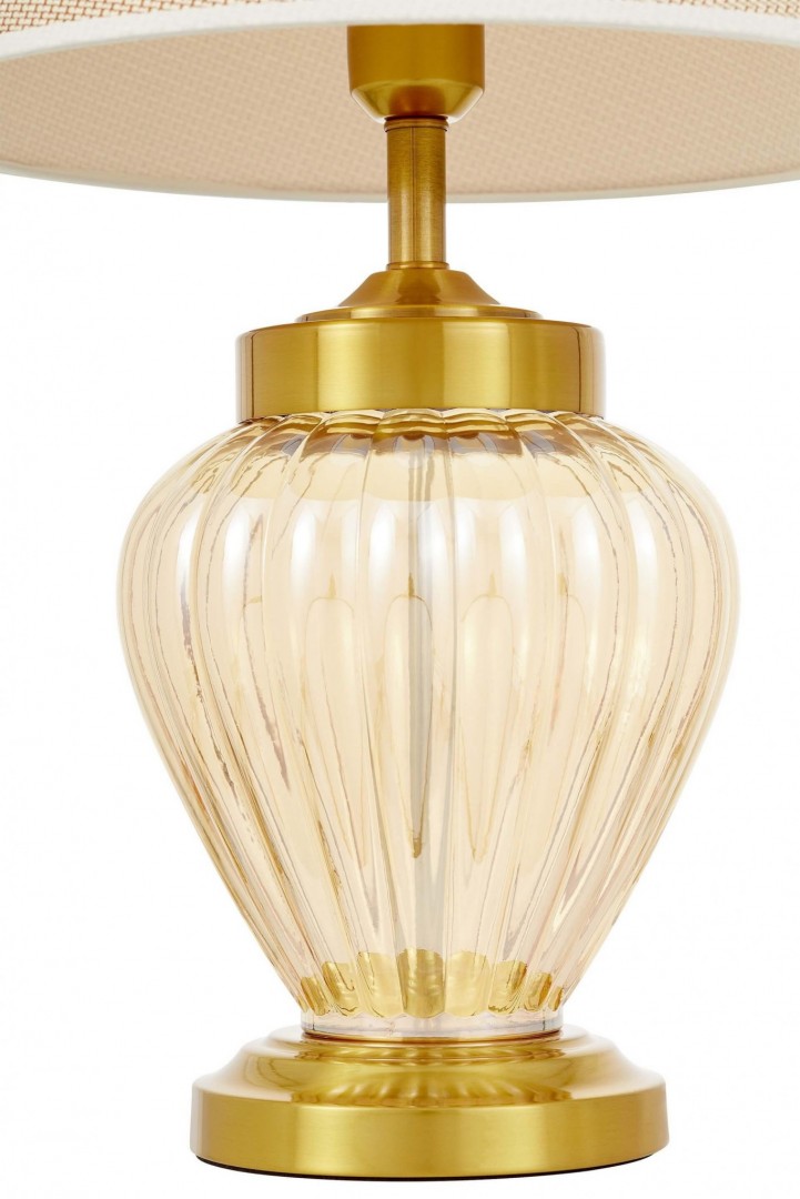 LAMPA STOŁOWA NOCNA KLASYCZNA ZŁOTO SZCZOTKOWANE MOLTENA LUMINA DECO