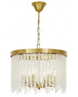 ŻYRANDOL LAMPA WISZĄCA NOWOCZESNA KRYSZTAŁOWA ZŁOTO SZCZOTKOWANE BALMENA D40 LUMINA DECO