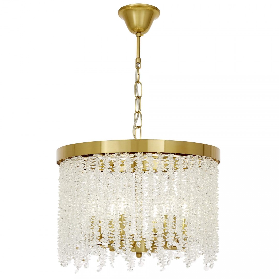ŻYRANDOL LAMPA WISZĄCA NOWOCZESNA KRYSZTAŁOWA ZŁOTO SZCZOTKOWANE BALMENA D40 LUMINA DECO