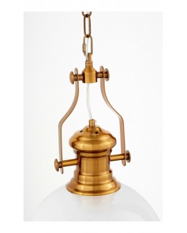 LAMPA WISZĄCA INDUSTRIALNA LOFT BIAŁO-ZŁOTA SZCZOTKOWANA ETTORE LUMINA DECO