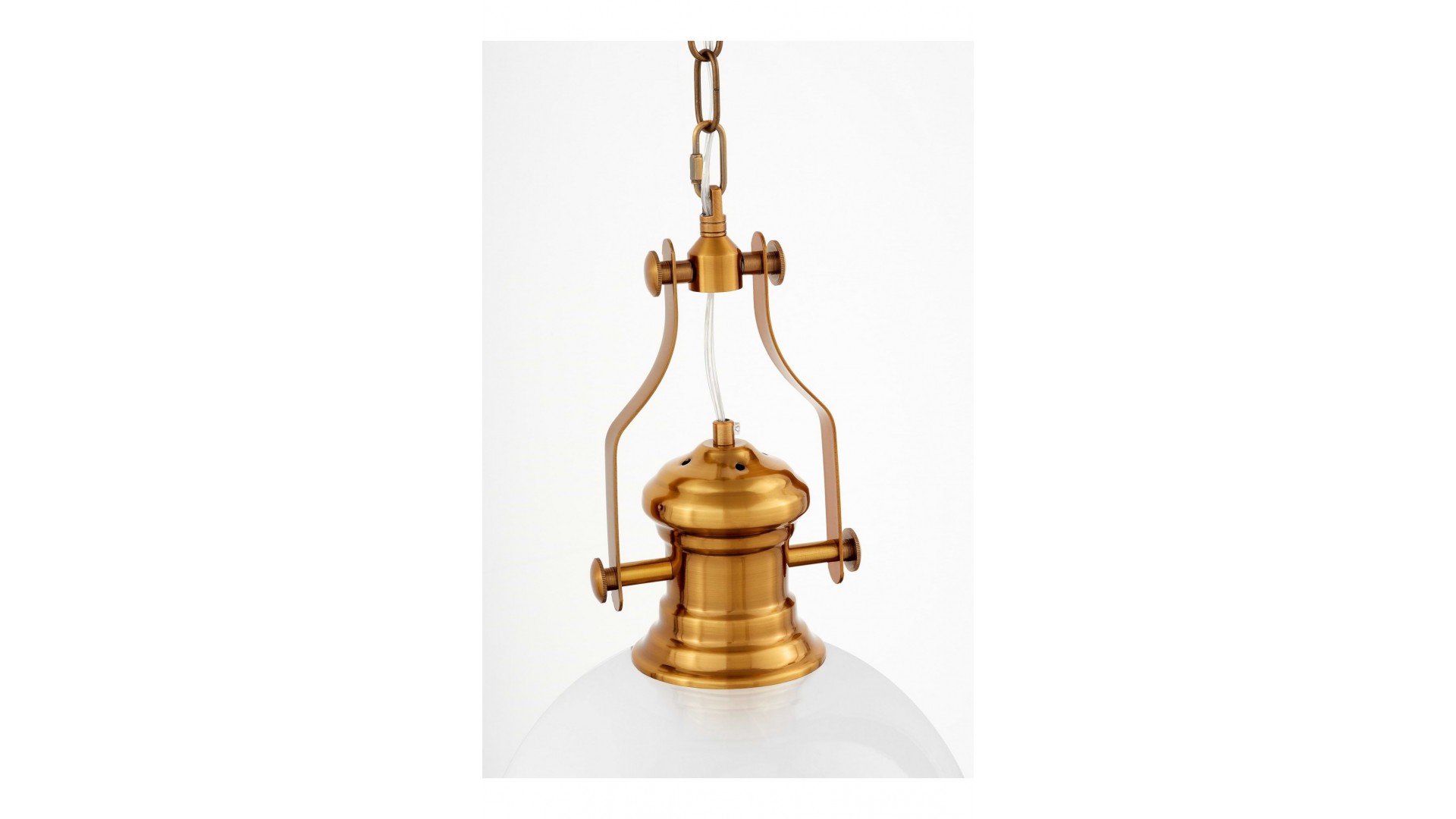 LAMPA WISZĄCA INDUSTRIALNA LOFT BIAŁO-ZŁOTA SZCZOTKOWANA ETTORE LUMINA DECO