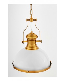 LAMPA WISZĄCA INDUSTRIALNA LOFT BIAŁO-ZŁOTA SZCZOTKOWANA ETTORE LUMINA DECO