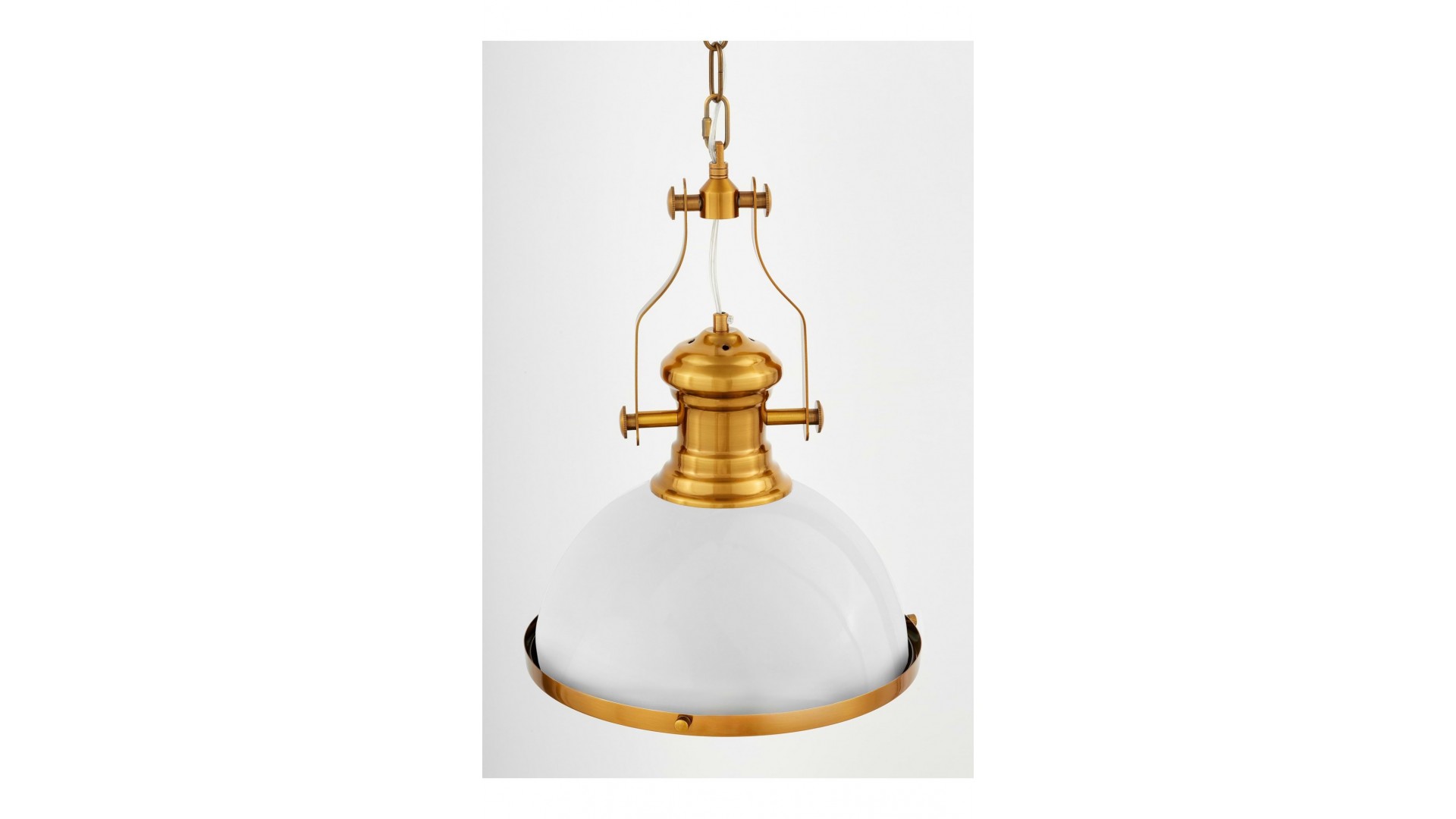 LAMPA WISZĄCA INDUSTRIALNA LOFT BIAŁO-ZŁOTA SZCZOTKOWANA ETTORE LUMINA DECO