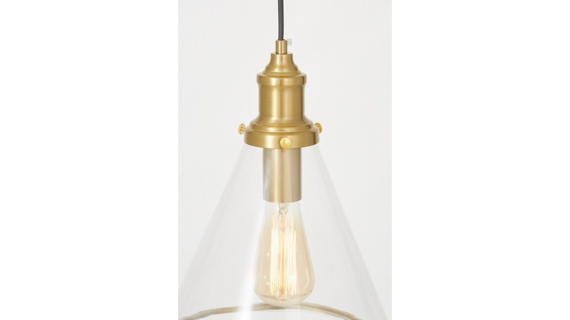 lampa wisząca loft złota szczotkowana feroli lumina deco – zbliżenie klosza i wykończenia