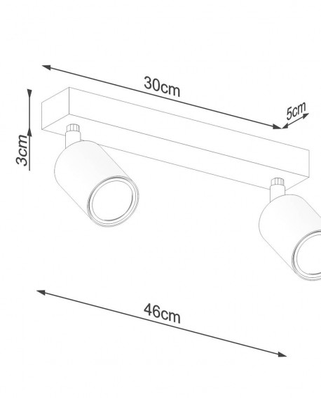 Plafon VERDO 2 czarny Sollux SL.1291