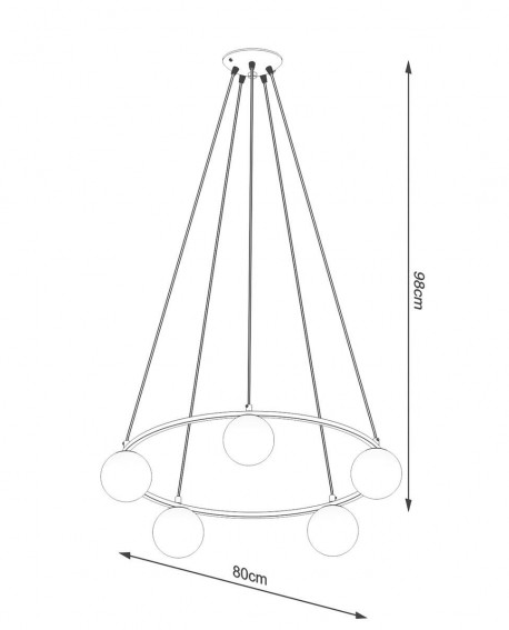 Żyrandol YOLI 5 Sollux SL.1214