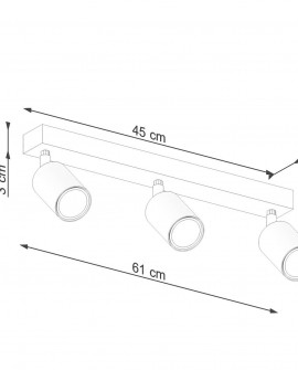 Plafon VERDO 3L czarny Sollux SL.1293