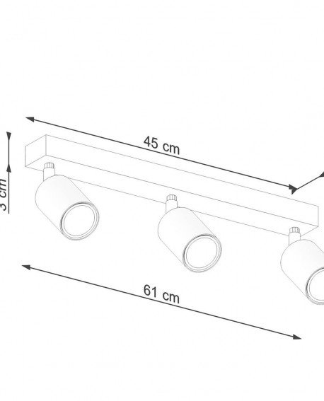 Plafon VERDO 3L czarny Sollux SL.1293