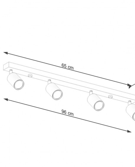 Plafon VERDO 4 czarny Sollux SL.1294