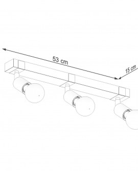 Plafon ZUCA 3 czarny Sollux SL.1297