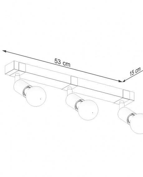 Plafon ZUCA 3 czarny Sollux SL.1297